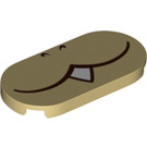 LEGO Tan Tile 2 x 4 with Rounded Ends with Tooth (66857 / 94985)