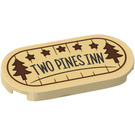 LEGO Tan Tile 2 x 4 with Rounded Ends with 'TWO PINES INN' Sticker (66857)