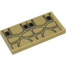 LEGO bronzer Tuile 2 x 4 avec Siège Cushion Autocollant (87079)