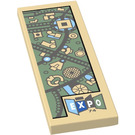LEGO Tan Tile 2 x 6 with Map and ‘EXPO 74’ Sticker