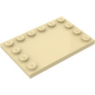 LEGO Beige Laatta 4 x 6 jossa Nupit päällä 3 Edges (6180)