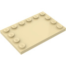 LEGO Beige Fliese 4 x 6 mit Bolzen auf 3 Edges (6180)