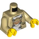 LEGO Zandbruin Torso met Jacket en Baboon Shirt (973 / 76382)