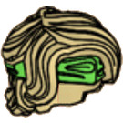 LEGO Tan Tousled Hair Swept Back with Bright Green Bandana (69562)