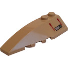 LEGO Tan Wedge 2 x 6 Double Left with Lock and Up Arrows Sticker (41748)
