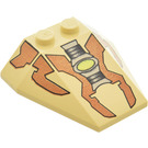 LEGO Tan Wedge 4 x 4 Triple with Lime Light without Stud Notches (6069)