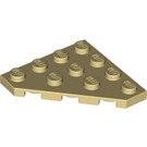 LEGO Zandbruin Wig Plaat 4 x 4 Hoek (30503)