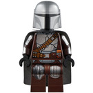 LEGO The Mandalorian с нос и Обикновен Глава с Сребро Броня Минифигурка