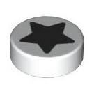 LEGO Tile 1 x 1 Round with Black Star (35380)