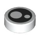 LEGO Fliese 1 x 1 Runden mit Eye mit Weiß Circles (35380 / 102577)