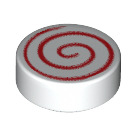 LEGO Tile 1 x 1 Round with Red Swirl (14184 / 100797)