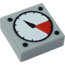 LEGO Tile 1 x 1 with Pressure Gauge with Groove with Black Bolts (83484)