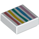 LEGO Tegel 1 x 1 met Rainbow Strepen met groef (3070 / 66401)