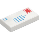 LEGO Tile 1 x 2 with Addressed Envelope with Stamp and Return Address with Groove (3069 / 73791)