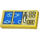 LEGO Tile 1 x 2 with Control Panel & Bubbles with Groove (3069)