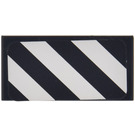 LEGO Tile 1 x 2 with Diagonal Stripes Sticker with Groove (3069)