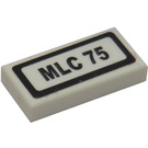 LEGO Tile 1 x 2 with MLC 75 Sticker with Groove (3069)