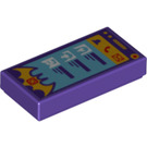 LEGO Fliese 1 x 2 mit Phone mit Fledermaus mit Nut (3069)