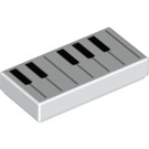 LEGO Tile 1 x 2 with Piano Keys with Groove (3069 / 67047)