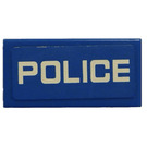 LEGO Tile 1 x 2 with Police Sticker with Groove (3069)