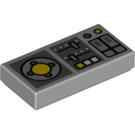 LEGO Tile 1 x 2 with Vehicle Control Panel, Yellow Buttons with Groove (3069 / 73873)