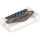 LEGO Tile 1 x 2 with "Welcome to fabulous Las Vegas Nevada" with Groove (3069 / 37064)