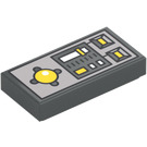 LEGO Tile 1 x 2 with Yellow Buttons and Knob Controls with Groove (49038 / 83690)