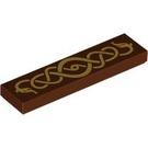 LEGO Tile 1 x 4 with Gold Snake (2431)