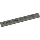 LEGO Tile 1 x 8 with '75827 FIREHOUSE 75827' Sticker (4162)