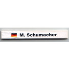 LEGO Tile 1 x 8 with 'M. Schumacher' and German Flag Sticker (4162)