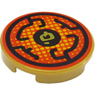 LEGO Tile 2 x 2 Round with Black Circular Lines and Asian Character with Bottom Stud Holder (14769 / 36593)
