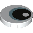 LEGO Tile 2 x 2 Round with Black Pupil and Metallic Blue Iris with Bottom Stud Holder (14769 / 44690)