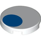 LEGO Tile 2 x 2 Round with Blue Offset Circle with Bottom Stud Holder (14769 / 103644)