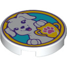 LEGO Tile 2 x 2 Round with Puppy and Trophy with Bottom Stud Holder (14769 / 29449)