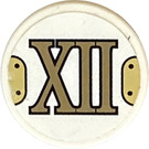 LEGO Tile 2 x 2 Round with Roman Number 'XII' Sticker with Bottom Stud Holder (14769)