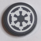 LEGO Tile 2 x 2 Round with SW Imperial Logo Sticker with Bottom Stud Holder (14769)
