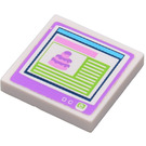 LEGO Tile 2 x 2 with Cake on Computer Screen Sticker with Groove (3068)