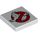 LEGO Tile 2 x 2 with Ghostbusters Logo with Groove (3068 / 28210)