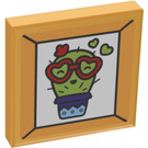 LEGO Tile 2 x 2 with Cactus in Pot Picture Sticker with Groove