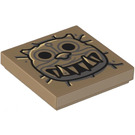LEGO Tile 2 x 2 with Gargoyle with 6 Teeth Sticker with Groove