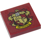 LEGO Tile 2 x 2 with Gryffindor Crest Sticker with Groove (3068)