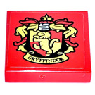 LEGO Tile 2 x 2 with Gryffindor Sticker with Groove (3068)