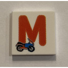 LEGO Tile 2 x 2 with "M" with Groove (3068)