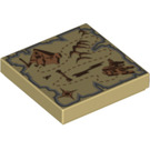 LEGO Tile 2 x 2 with Map with Groove (94321 / 95461)