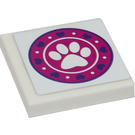 LEGO Tile 2 x 2 with Puppy Daycare Logo Sticker with Groove (3068)