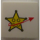 LEGO Tile 2 x 2 with Star Justice logo Sticker with Groove (3068)