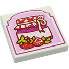 LEGO Tile 2 x 2 with Strawberry Preserves Pattern with Groove (3068 / 16394)