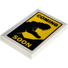 LEGO Tile 2 x 3 with COMING SOON and Dinosaur Silhouette Sticker (26603)