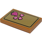 LEGO Tile 2 x 3 with Cutting / Chopping Board and Strawberries Sticker (26603)