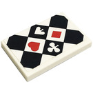 LEGO Tile 2 x 3 with Heart, Diamond, Club ,Spade, Checkered Sticker (26603)